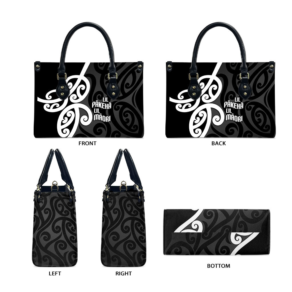 Lil Pakeha Lil Maori New Zealand Leather Bag Kiwi Proud Mangopare Pattern