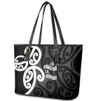 Lil Pakeha Lil Maori New Zealand Leather Tote Bag Kiwi Proud Mangopare Pattern