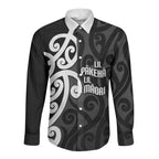 Lil Pakeha Lil Maori New Zealand Long Sleeve Button Shirt Kiwi Proud Mangopare Pattern