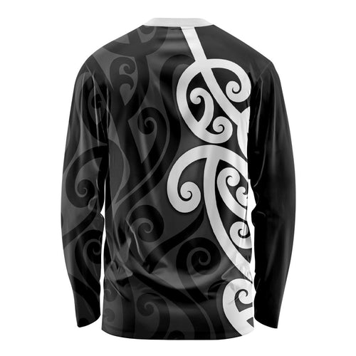 Lil Pakeha Lil Maori New Zealand Long Sleeve Shirt Kiwi Proud Mangopare Pattern