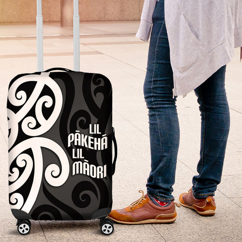 Lil Pakeha Lil Maori New Zealand Luggage Cover Kiwi Proud Mangopare Pattern