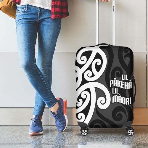 Lil Pakeha Lil Maori New Zealand Luggage Cover Kiwi Proud Mangopare Pattern