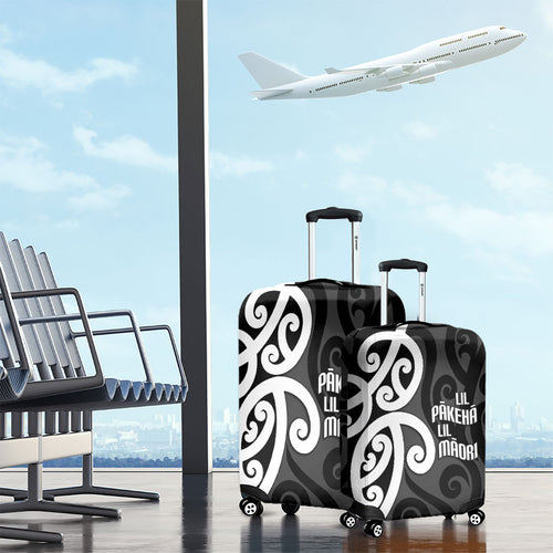Lil Pakeha Lil Maori New Zealand Luggage Cover Kiwi Proud Mangopare Pattern