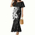 Lil Pakeha Lil Maori New Zealand Mermaid Dress Kiwi Proud Mangopare Pattern