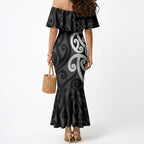 Lil Pakeha Lil Maori New Zealand Mermaid Dress Kiwi Proud Mangopare Pattern