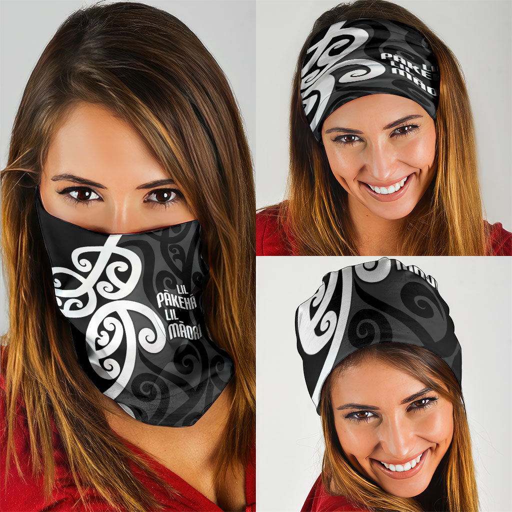 Lil Pakeha Lil Maori New Zealand Neck Gaiter Kiwi Proud Mangopare Pattern