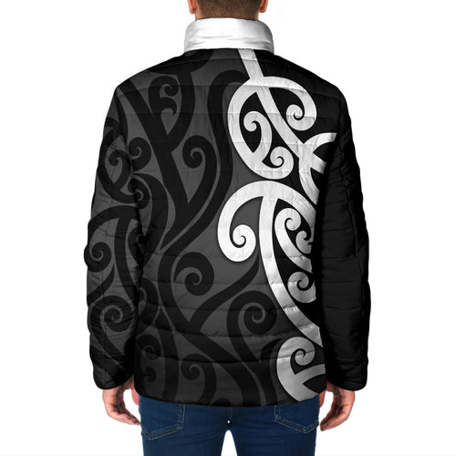 Lil Pakeha Lil Maori New Zealand Padded Jacket Kiwi Proud Mangopare Pattern