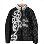 Lil Pakeha Lil Maori New Zealand Padded Jacket Kiwi Proud Mangopare Pattern