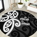 Lil Pakeha Lil Maori New Zealand Round Carpet Kiwi Proud Mangopare Pattern