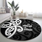 Lil Pakeha Lil Maori New Zealand Round Carpet Kiwi Proud Mangopare Pattern