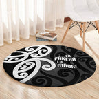 Lil Pakeha Lil Maori New Zealand Round Carpet Kiwi Proud Mangopare Pattern