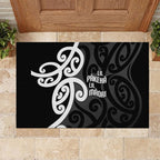 Lil Pakeha Lil Maori New Zealand Rubber Doormat Kiwi Proud Mangopare Pattern