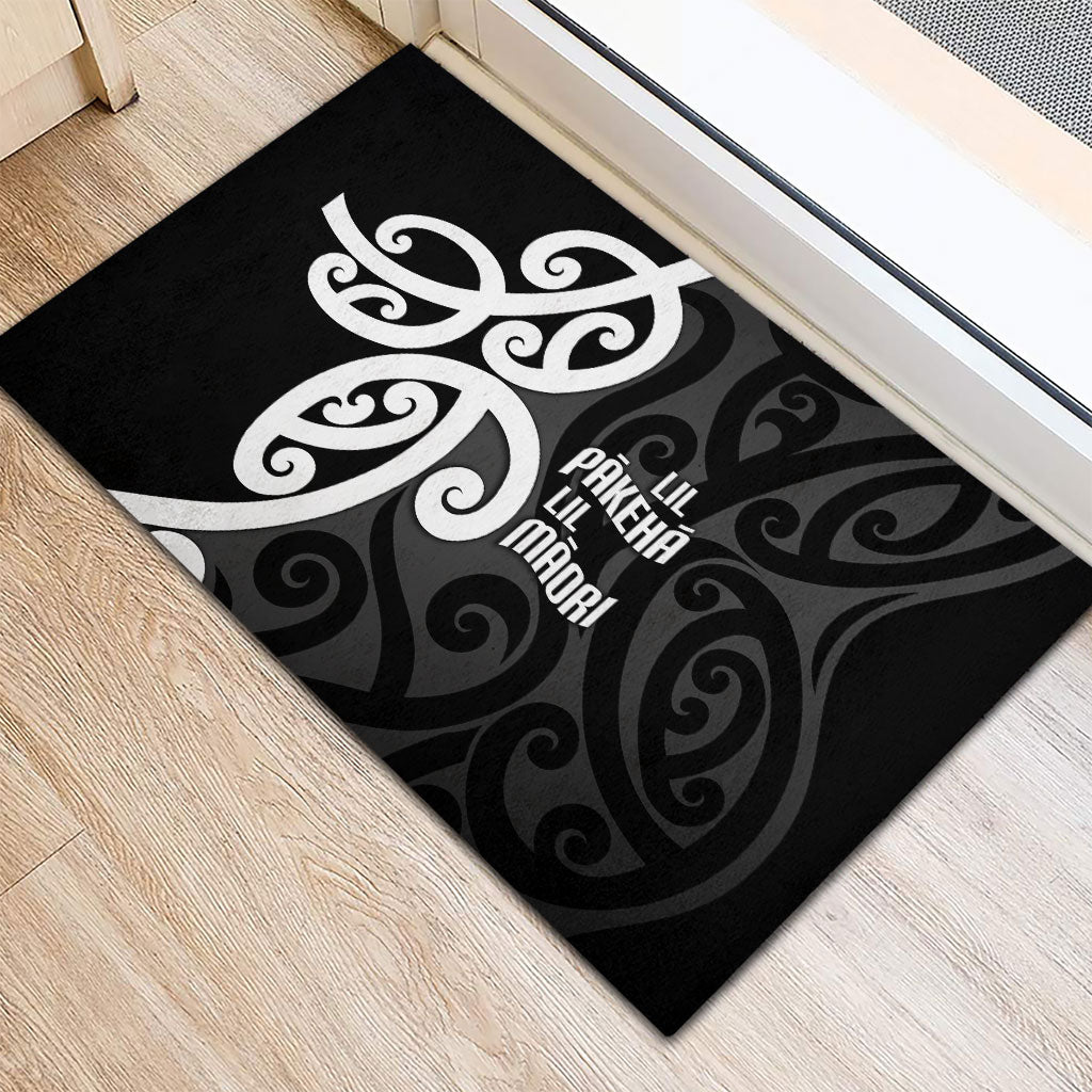 Lil Pakeha Lil Maori New Zealand Rubber Doormat Kiwi Proud Mangopare Pattern
