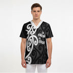 Lil Pakeha Lil Maori New Zealand Scrub Top Kiwi Proud Mangopare Pattern