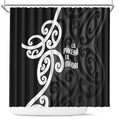 Lil Pakeha Lil Maori New Zealand Shower Curtain Kiwi Proud Mangopare Pattern