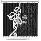 Lil Pakeha Lil Maori New Zealand Shower Curtain Kiwi Proud Mangopare Pattern