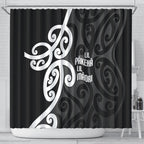 Lil Pakeha Lil Maori New Zealand Shower Curtain Kiwi Proud Mangopare Pattern