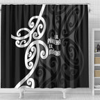 Lil Pakeha Lil Maori New Zealand Shower Curtain Kiwi Proud Mangopare Pattern