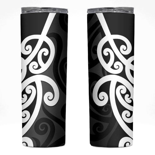 Lil Pakeha Lil Maori New Zealand Skinny Tumbler Kiwi Proud Mangopare Pattern