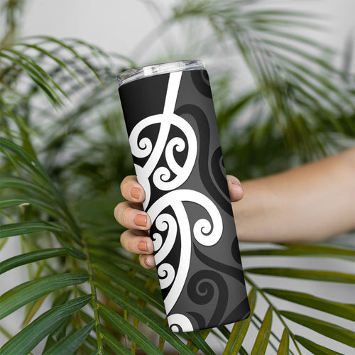 Lil Pakeha Lil Maori New Zealand Skinny Tumbler Kiwi Proud Mangopare Pattern