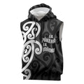 Lil Pakeha Lil Maori New Zealand Sleeveless Hoodie Kiwi Proud Mangopare Pattern