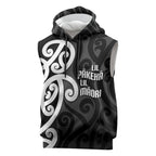 Lil Pakeha Lil Maori New Zealand Sleeveless Hoodie Kiwi Proud Mangopare Pattern