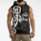 Lil Pakeha Lil Maori New Zealand Sleeveless Hoodie Kiwi Proud Mangopare Pattern