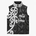 Lil Pakeha Lil Maori New Zealand Sleeveless Puffer Jacket Kiwi Proud Mangopare Pattern