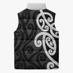 Lil Pakeha Lil Maori New Zealand Sleeveless Puffer Jacket Kiwi Proud Mangopare Pattern