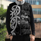 Lil Pakeha Lil Maori New Zealand Sleeveless Puffer Jacket Kiwi Proud Mangopare Pattern