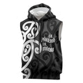 Lil Pakeha Lil Maori New Zealand Sleeveless Zip Hoodie Kiwi Proud Mangopare Pattern