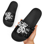 Lil Pakeha Lil Maori New Zealand Slide Sandals Kiwi Proud Mangopare Pattern
