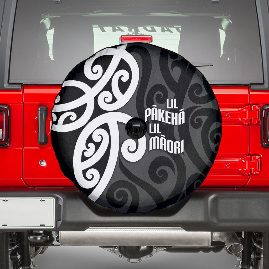 Lil Pakeha Lil Maori New Zealand Spare Tire Cover Kiwi Proud Mangopare Pattern
