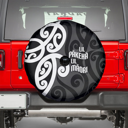 Lil Pakeha Lil Maori New Zealand Spare Tire Cover Kiwi Proud Mangopare Pattern