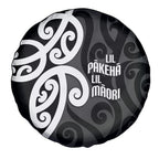 Lil Pakeha Lil Maori New Zealand Spare Tire Cover Kiwi Proud Mangopare Pattern
