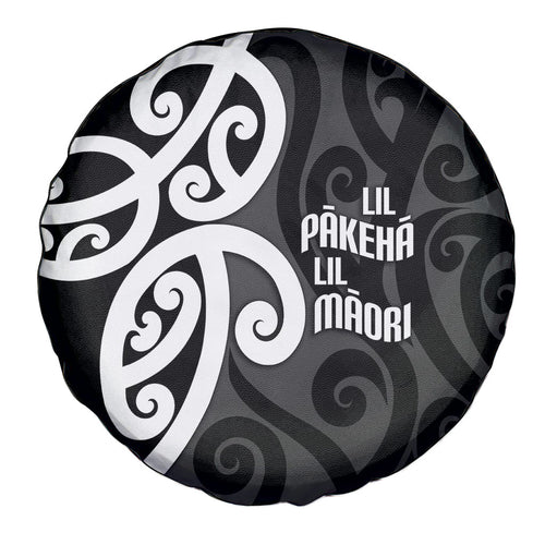 Lil Pakeha Lil Maori New Zealand Spare Tire Cover Kiwi Proud Mangopare Pattern
