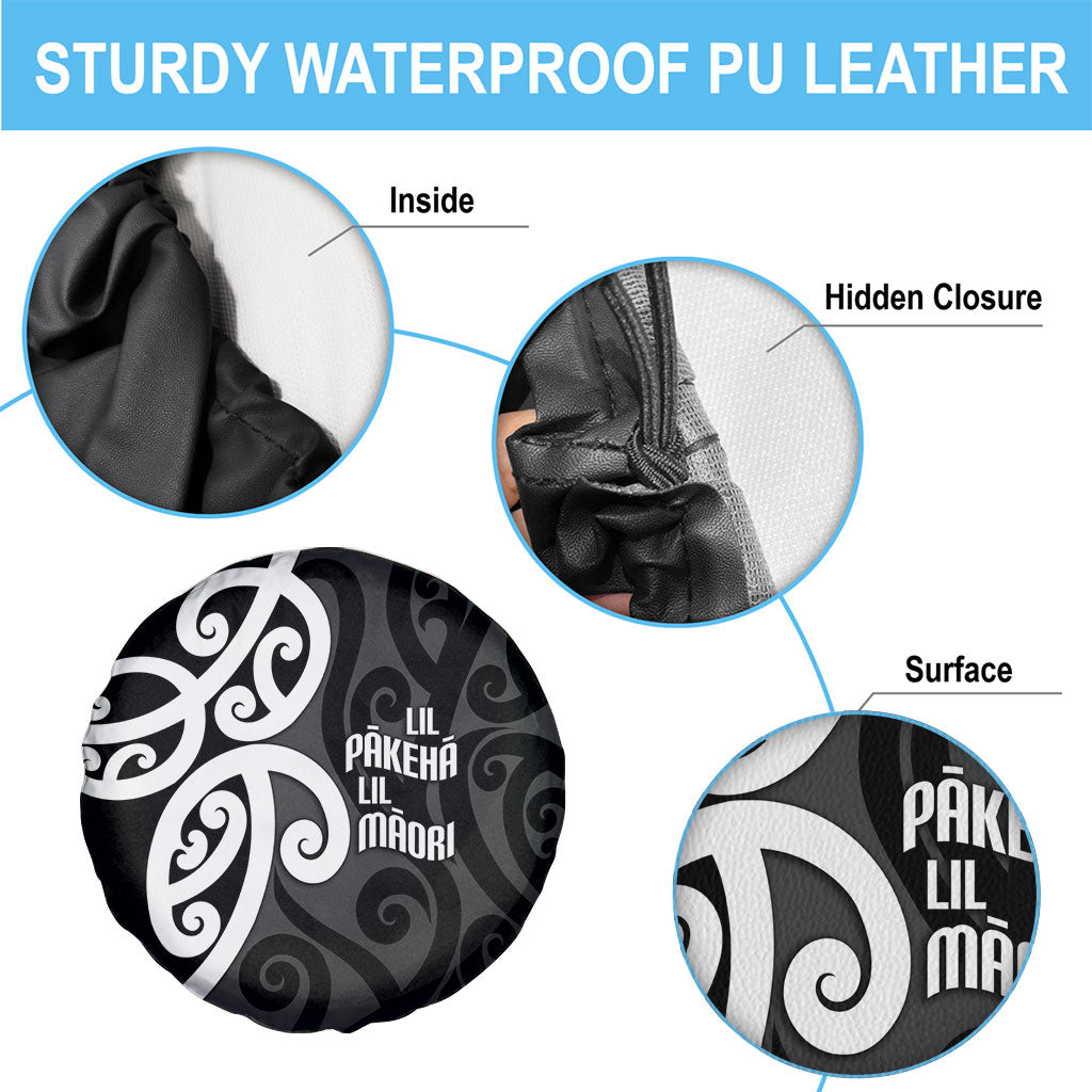 Lil Pakeha Lil Maori New Zealand Spare Tire Cover Kiwi Proud Mangopare Pattern