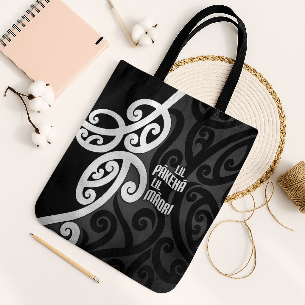 Lil Pakeha Lil Maori New Zealand Tote Bag Kiwi Proud Mangopare Pattern