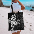 Lil Pakeha Lil Maori New Zealand Tote Bag Kiwi Proud Mangopare Pattern