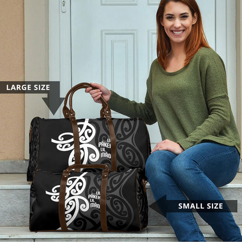 Lil Pakeha Lil Maori New Zealand Travel Bag Kiwi Proud Mangopare Pattern