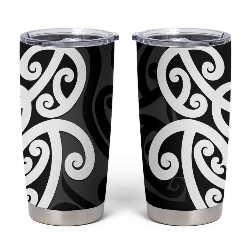 Lil Pakeha Lil Maori New Zealand Tumbler Cup Kiwi Proud Mangopare Pattern
