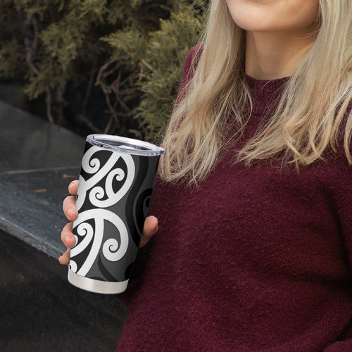 Lil Pakeha Lil Maori New Zealand Tumbler Cup Kiwi Proud Mangopare Pattern
