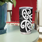 Lil Pakeha Lil Maori New Zealand Tumbler Cup Kiwi Proud Mangopare Pattern