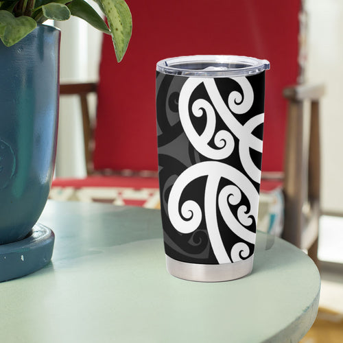 Lil Pakeha Lil Maori New Zealand Tumbler Cup Kiwi Proud Mangopare Pattern