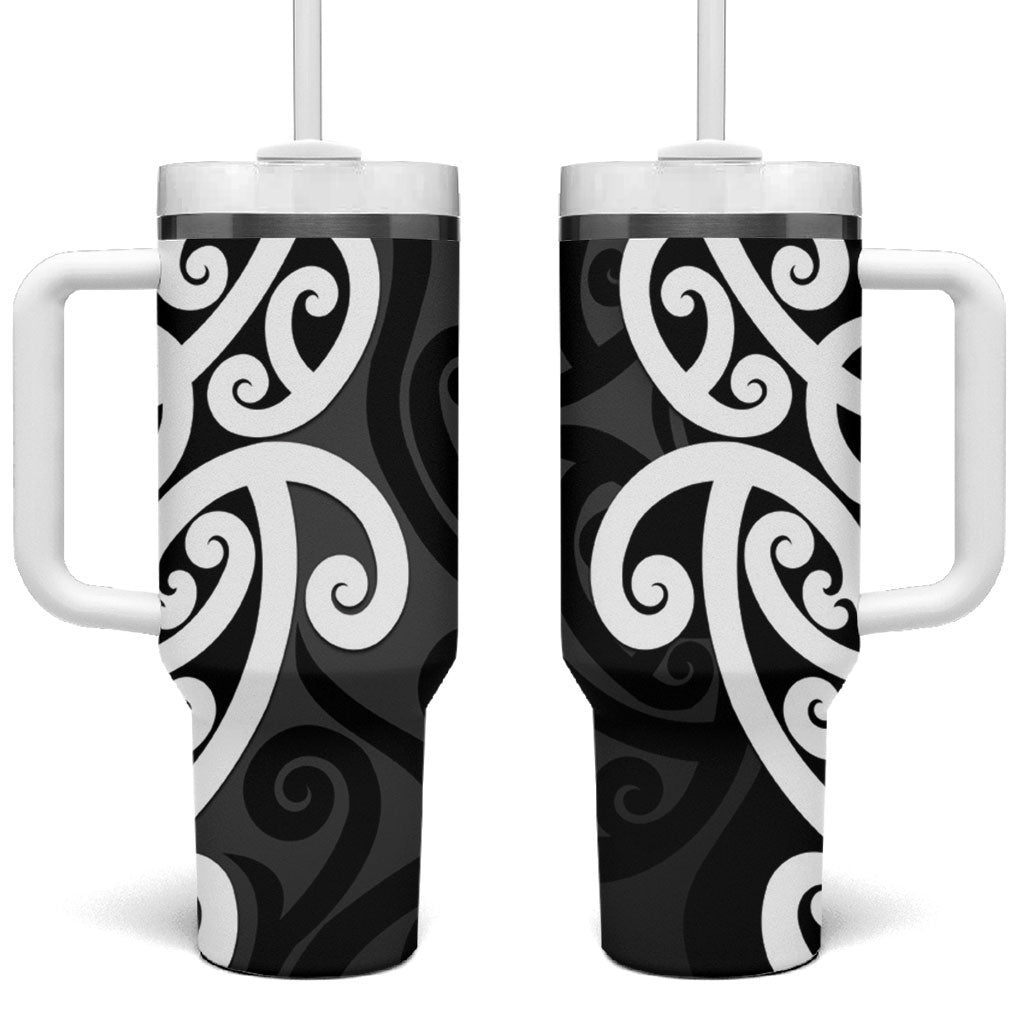 Lil Pakeha Lil Maori New Zealand Tumbler With Handle Kiwi Proud Mangopare Pattern