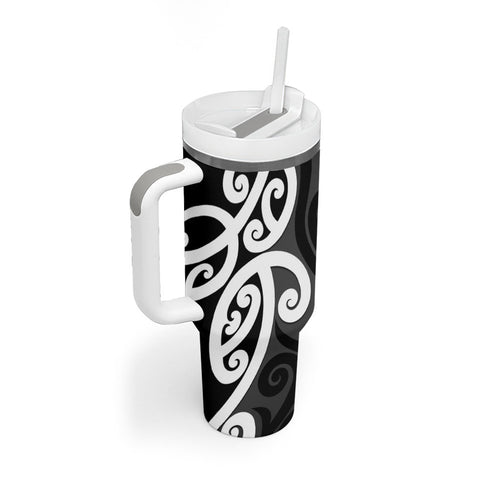Lil Pakeha Lil Maori New Zealand Tumbler With Handle Kiwi Proud Mangopare Pattern