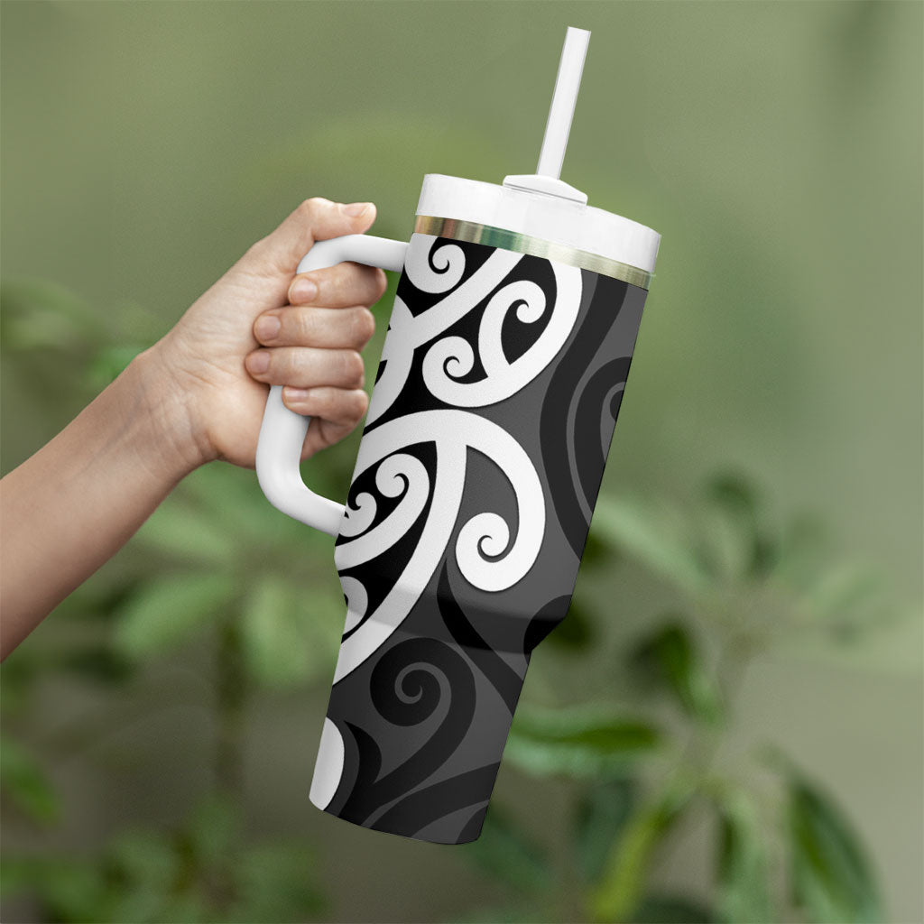 Lil Pakeha Lil Maori New Zealand Tumbler With Handle Kiwi Proud Mangopare Pattern