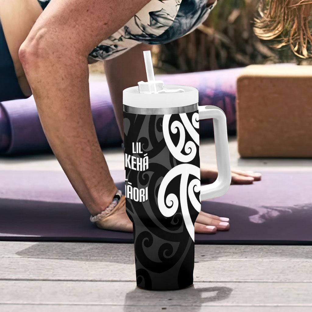 Lil Pakeha Lil Maori New Zealand Tumbler With Handle Kiwi Proud Mangopare Pattern