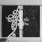Lil Pakeha Lil Maori New Zealand Window Curtain Kiwi Proud Mangopare Pattern