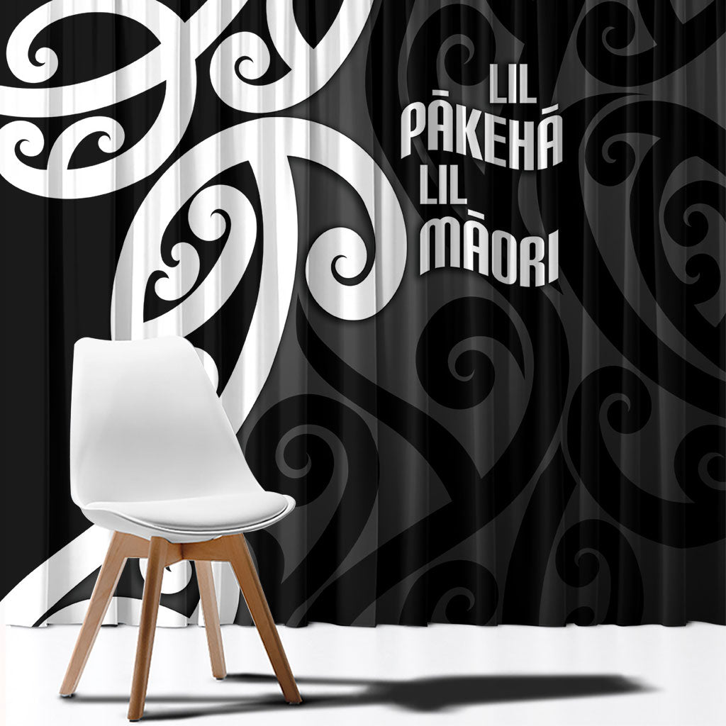 Lil Pakeha Lil Maori New Zealand Window Curtain Kiwi Proud Mangopare Pattern